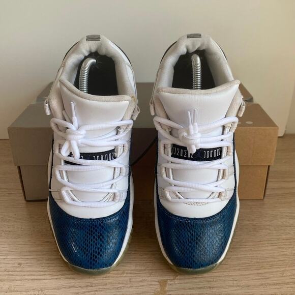 Nike Air Jordan 11 Retro Low Navy Snakeskin Kids Sneakers- 6 Y- 7.5 W - Picture 9 of 12